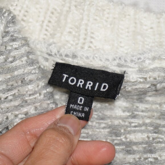 Torrid Long Chunky Open Cable Knit Open Duster Sweater Topper Long Ivory 12 Cozy - Picture 5 of 8